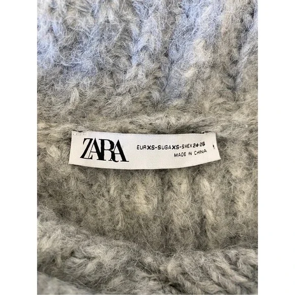 Zara Oversized Knit Sweatshirt in Grey Size XS/S - Picture 12 of 12